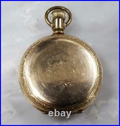 Antique 1889 Illinois Pocket Watch with Gold Filled Hunter Case 4s 7 J 7-H1303