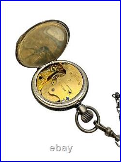 Antique 1890 Waltham J 6s Pocket Watch Factory Coin Silver Hunter Case