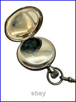 Antique 1890 Waltham J 6s Pocket Watch Factory Coin Silver Hunter Case