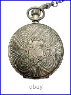 Antique 1890 Waltham J 6s Pocket Watch Factory Coin Silver Hunter Case