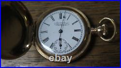 Antique 1891 American Waltham Pocket Watch With Hunter Case 0S 7J Runs