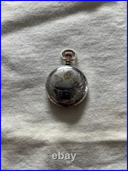 Antique 1891 Elgin Coin Silver Full Hunter Case Poster Watch