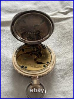 Antique 1891 Elgin Coin Silver Full Hunter Case Poster Watch