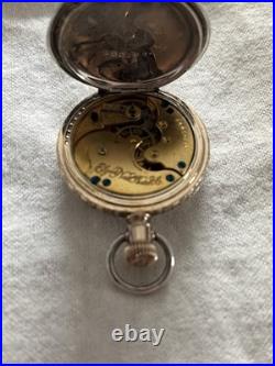 Antique 1891 Elgin Coin Silver Full Hunter Case Poster Watch