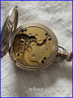 Antique 1891 Elgin Coin Silver Full Hunter Case Poster Watch