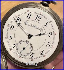 Antique 1891 Elgin Grade 107 16s 15j Half Hunter Case Pocket Watch