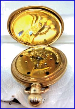 Antique 1893 ELGIN Hunter Case Gold Filled Pocket Watch -18 S -11 J Run