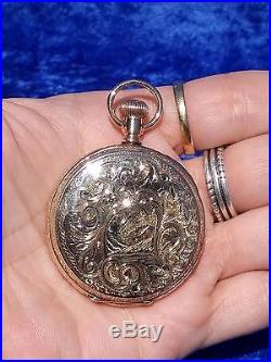 Antique 1895 Elgin 14k Solid Yellow Gold Double Hunter Case 6s Pocket Watch