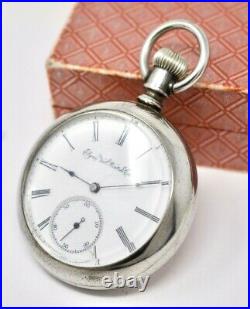 Antique 1896 Elgin Grade 104 16s 7j Coin Silver Pocket Watch Case Fahys No. 1