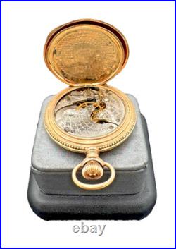 Antique 1897 Elgin 14kt GF 37mm Ornate Double Hunter Case Pocket Watch & 26 Fob
