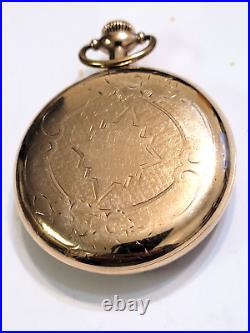 Antique 1897 Elgin Pocket Watch, Size 16, Sidewinder, Embossed Gold Filled case