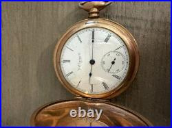 Antique 1899 Elgin Pocket Watch 7 Jewels Hunter Case Safety Pinion #7914048