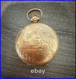 Antique 1899 Elgin Pocket Watch 7 Jewels Hunter Case Safety Pinion #7914048