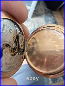 Antique 1899 Elgin Pocket Watch 7 Jewels Hunter Case Safety Pinion #7914048