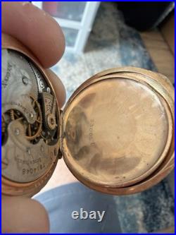 Antique 1899 Elgin Pocket Watch 7 Jewels Hunter Case Safety Pinion #7914048