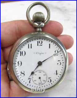 Antique 1899 Elgin Pocket Watch with Silveroid Case 17-Jewels 2-A333