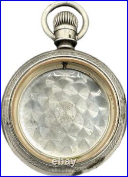 Antique 18S A. W. C Coin Edge Early Swing Out Pocket Watch Case Coin Silver USA