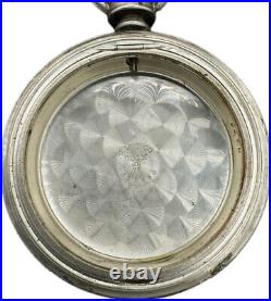 Antique 18S A. W. C Coin Edge Early Swing Out Pocket Watch Case Coin Silver USA