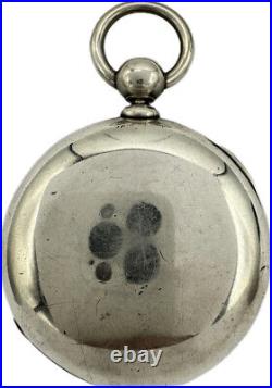 Antique 18S Dueber Open Face Pocket Watch Case for Key Wind Coin Silver USA
