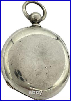Antique 18S Dueber Open Face Pocket Watch Case for Key Wind Coin Silver USA