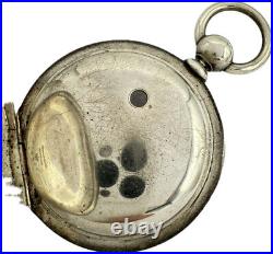 Antique 18S Dueber Open Face Pocket Watch Case for Key Wind Coin Silver USA