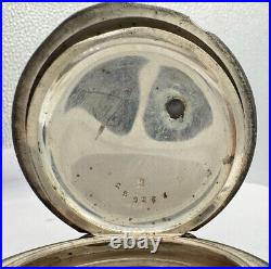 Antique 18S Dueber Open Face Pocket Watch Case for Key Wind Coin Silver USA