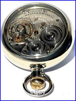 Antique 18 Size 21 Jewel Salesman Display Case Pocket Watch Waltham Crescent St