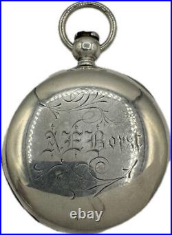 Antique 18 Size 4 Ounce Hunter Pocket Watch Case for Key Wind Coin Silver USA