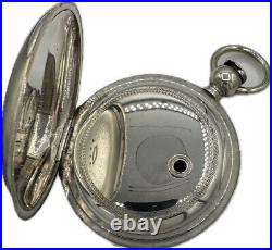 Antique 18 Size 4 Ounce Hunter Pocket Watch Case for Key Wind Coin Silver USA