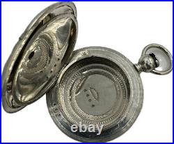 Antique 18 Size 4 Ounce Hunter Pocket Watch Case for Key Wind Coin Silver USA