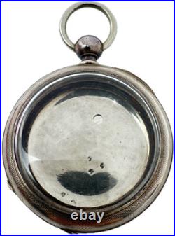 Antique 18 Size Baystate Guilloche Pocket Watch Case for Key Wind Coin Silver