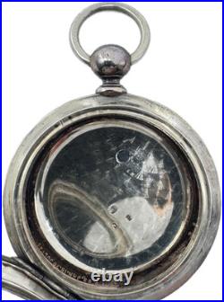 Antique 18 Size Baystate Guilloche Pocket Watch Case for Key Wind Coin Silver