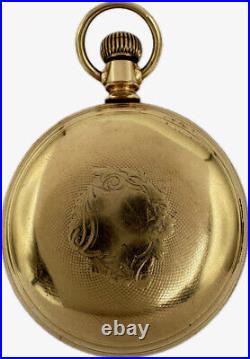 Antique 18 Size Crescent Coin Edge Center Pocket Watch Case 14k Gold Filled