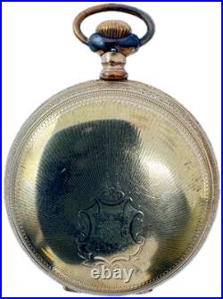 Antique 18 Size H&S Shield & Sunburst Hunter Pocket Watch Case Gold FIlled