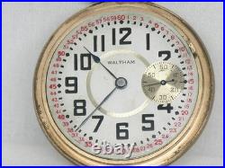 Antique 18 Size Waltham Conversion Dial Choo-choo Case Pocket Watch, Running