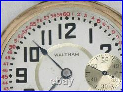 Antique 18 Size Waltham Conversion Dial Choo-choo Case Pocket Watch, Running