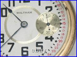 Antique 18 Size Waltham Conversion Dial Choo-choo Case Pocket Watch, Running