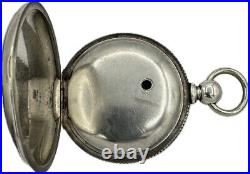 Antique 18 Size Waltham Gold Hinge Pocket Watch Case for Key Wind Coin Silver