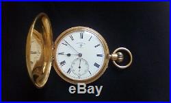 Antique 18ct Gold English Gentleman's Hunter Case Pocket Watch Rotherhams London