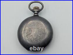 Antique 18s Dueber Key Wind Open Face Pocket Watch Case Coin Silver Early USA
