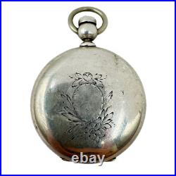 Antique 18s Dueber Key Wind Open Face Pocket Watch Case Coin Silver Early USA
