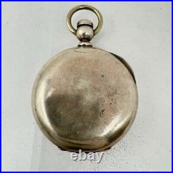 Antique 18s Dueber Key Wind Open Face Pocket Watch Case Coin Silver Early USA