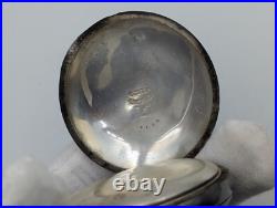 Antique 18s Dueber Key Wind Open Face Pocket Watch Case Coin Silver Early USA