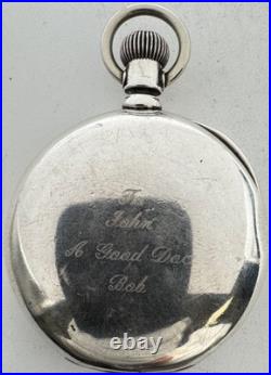 Antique 18s Dueber New Port Open Face Pocket Watch Case Coin Silver Gold Hinge