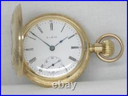 Antique 18s Elgin Solid 14k Multi-color Hunter's Case Pocket Watch, Serviced