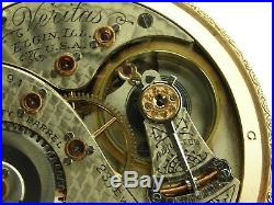 Antique 18s Elgin Veritas hi-grade 23j Rail Road pocket watch 1900. Lovely case