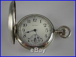 Antique 18s Waltham Vanguard 23 jewels Hunter case pocket watch. Sterling. 1902