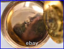Antique 18th c. Mourier Geneve Fusee Pocket Watch with Past & Gilt Enamel Case