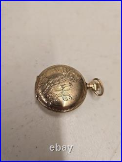 Antique 1900 Elgin 222 0s 7j Pocket Watch Wadsworth 10ktGF 20yr Hunter Bird Case