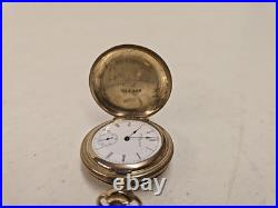 Antique 1900 Elgin 222 0s 7j Pocket Watch Wadsworth 10ktGF 20yr Hunter Bird Case